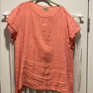Flax Women's Top in Vibrant Coral large